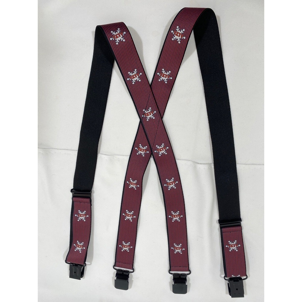 Thomas Bates Suspenders Snowflake Americana Holiday Grandpa Core X Back - Picture 5 of 12